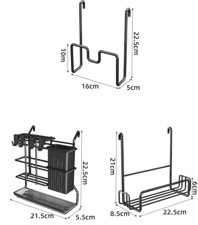 Household Modern Double Tier Stainless Steel Over-the-Sink Dish Drying Rack with Cover Multifunction Kitchen Stand