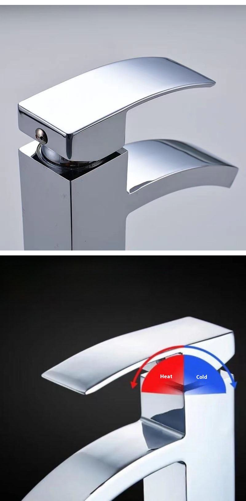 Modern Single-Hole Bathroom Waterfall Basin Faucet Mixer Tap