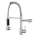 High Quality Chrome Spring Kitchen Sink Faucet with Pull Sprayer Hot Cold Mixer Tap Modern Design