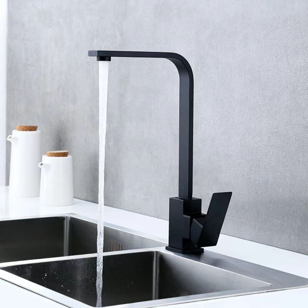 Hot and Cold Mixing Faucet 7-shaped Kitchen Faucets Single Handle Deck Mounted