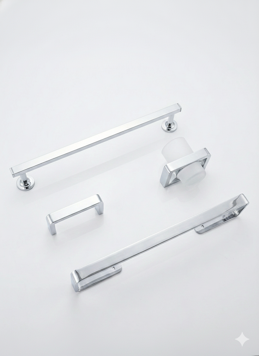 Bathroom accessories set stainless steel/ non-magnet 4 piece