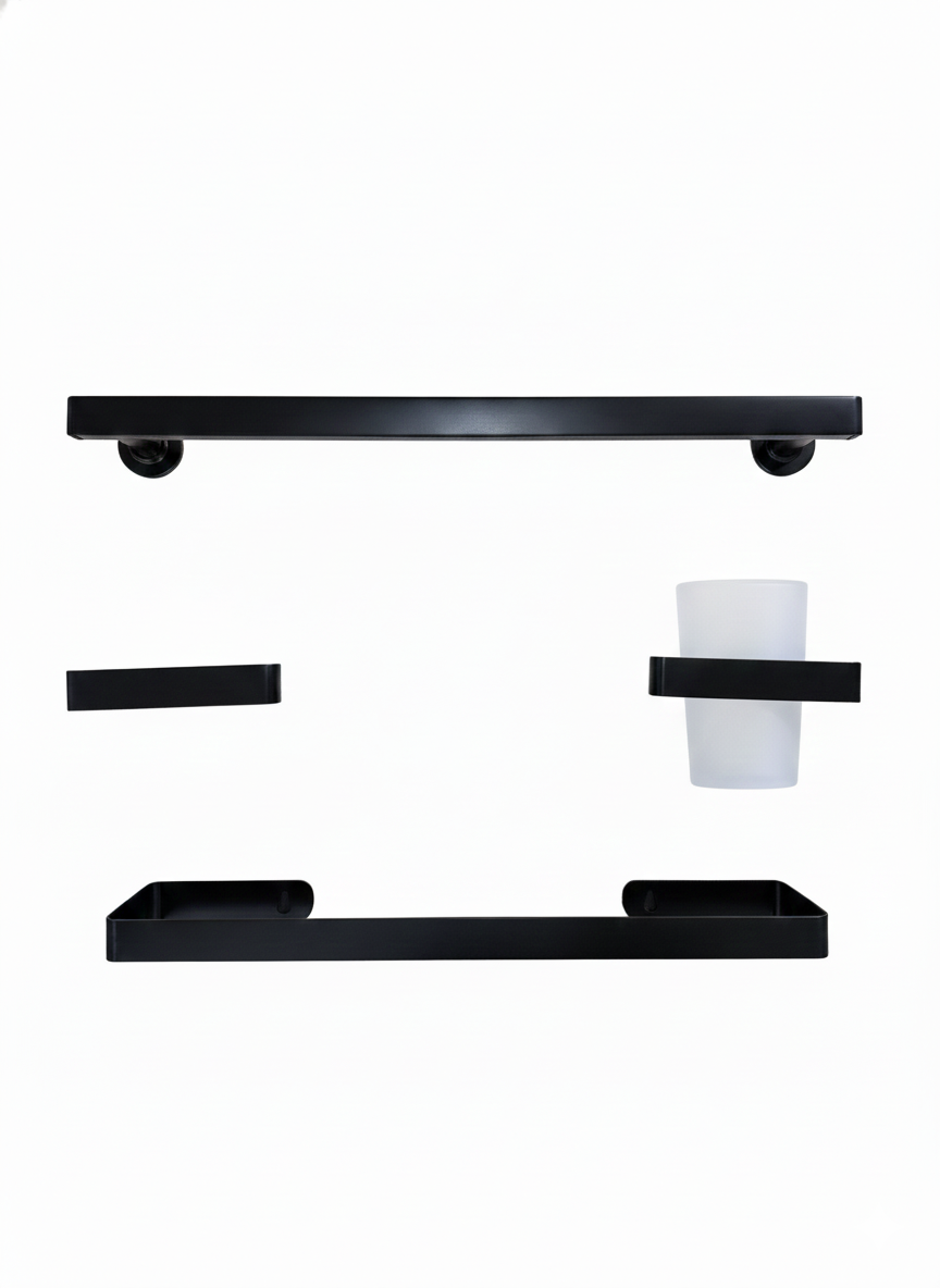 Bathroom accessories set stainless steel/ non-magnet 4 piece